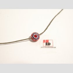 Millefiori Glas Perler - Rund Millefiori Blomst- 1cm