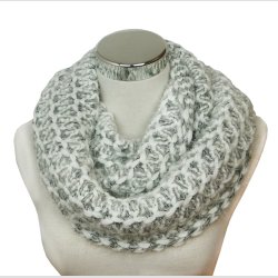 Trklde - Infinity Scarf - 130x30cm - Gr/Hvid Mix