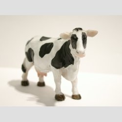 Dyrefigur - Stende Sortbroget Ko - Massiv Sten - 10cm