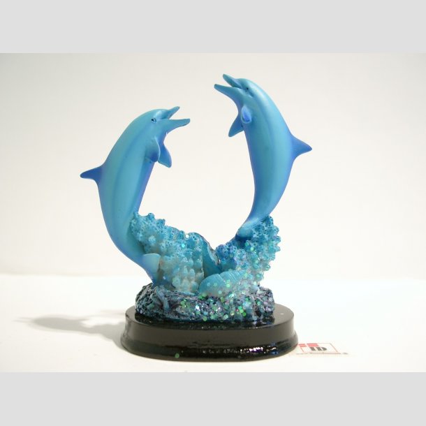 Dyrefigur - Delfiner P Koral Sten - 7-9cm ID Deko1