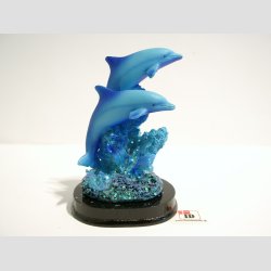 Dyrefigur - Delfiner P Koral Sten - 7-9cm