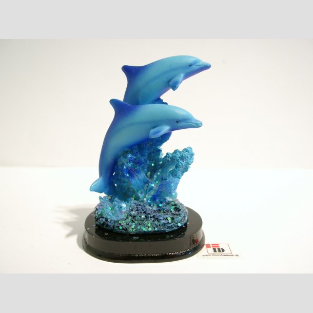 Dyrefigur - Delfiner P Koral Sten - 7-9cm ID Deko2