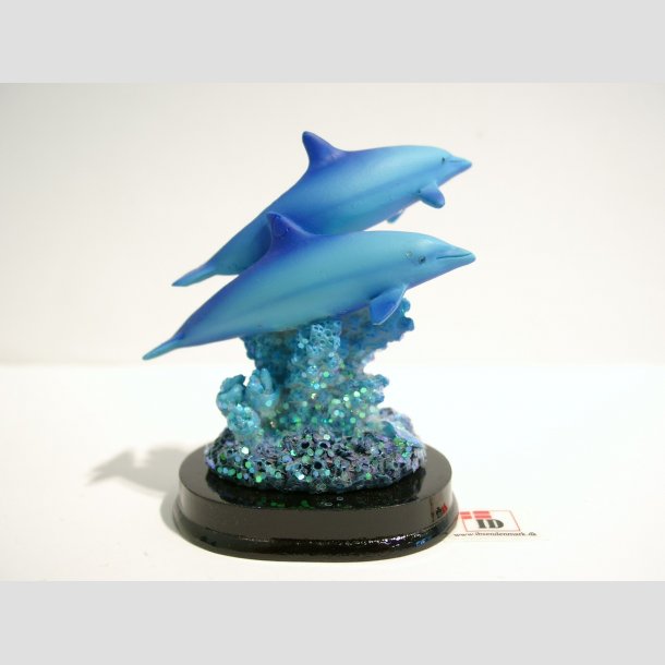 Dyrefigur - Delfiner P Koral Sten - 7-9cm ID Deko3