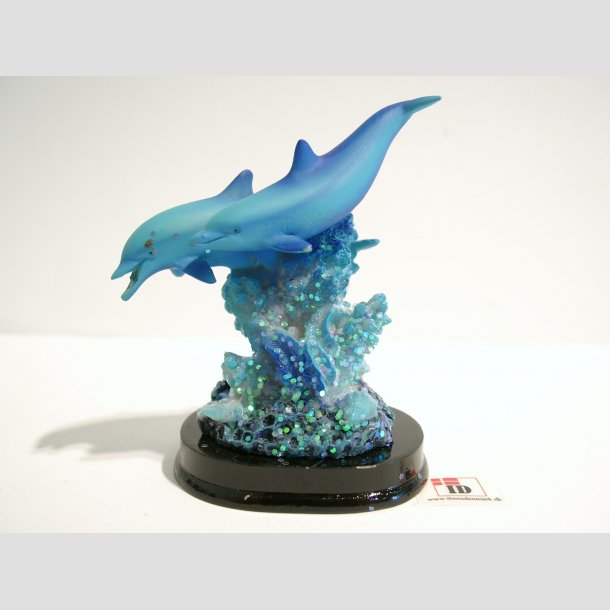 Dyrefigur - Delfiner P Koral Sten - 7-9cm ID Deko5