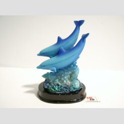 Dyrefigur - Delfiner P Koral Sten - 7-9cm