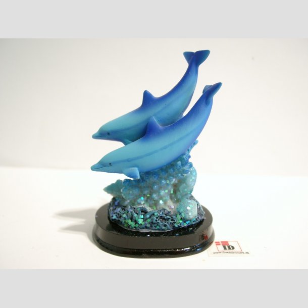 Dyrefigur - Delfiner P Koral Sten - 7-9cm ID Deko6