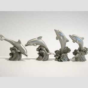 Delfin Figurer - Massiv Tin Figur - 7-8cm