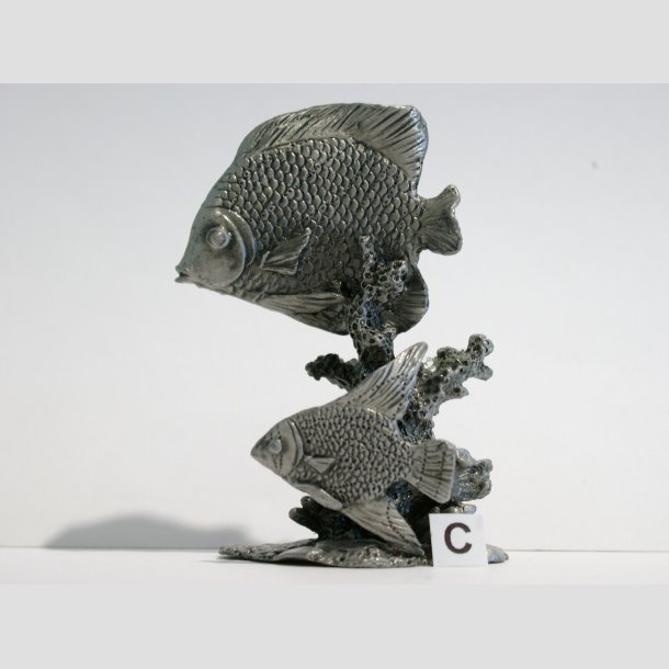 Dyrefigur Fisk - Tin Figur - Fisk p Koral - 8cm ID Deko3