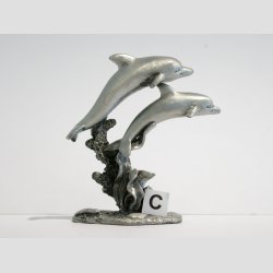 Tin Figur - Delfiner P Blger - 7cm