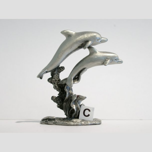 Tin Figur - Delfiner P Blger - 7cm ID Deko3