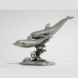 Tin Figur - Delfiner P Blger - 7cm