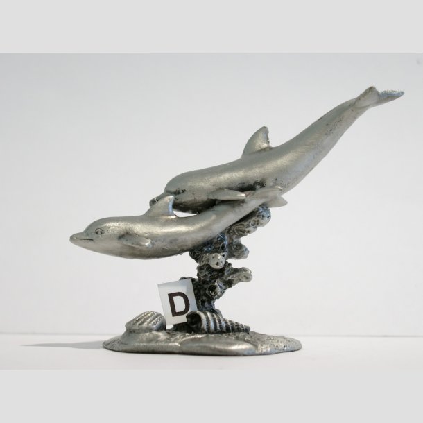 Tin Figur - Delfiner P Blger - 7cm ID Deko4