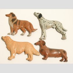 Hunde Figurer - Plast Magneter med Hunde - 6-8cm