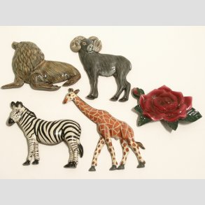 Zoodyr Figurer - Plast Magneter med Zoodyr - 6-8cm