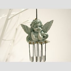 Engle - Vindspil Uro - Vindklokke Uro I Plast - Engle - 18cm