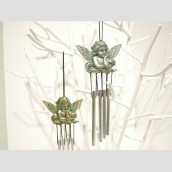 Engle - Vindspil Uro - Vindklokke Uro I Plast - Engle - 18cm