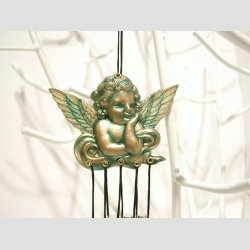 Engle - Vindspil Uro - Vindklokke Uro I Plast - Engle - 18cm