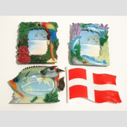 Souvenir og Kleskabs Magneter - Plast Magnet - Med Fotoramme - 6-8cm