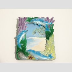 Souvenir og Kleskabs Magneter - Plast Magnet - Med Fotoramme - 6-8cm