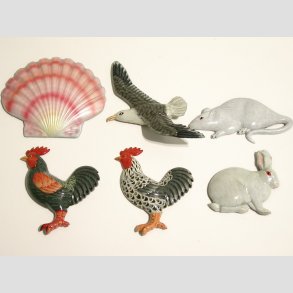 Dyrefigurer - Plast Magnet - 6-8cm