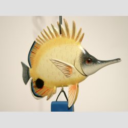 Vindklokker - Vindspil Uro - med 2 Gule Fisk - 40cm