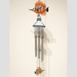 Vindklokker - Vindspil Uro - med 2 Orange Fisk - 40cm