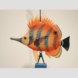 Vindklokker - Vindspil Uro - med 2 Orange Fisk - 40cm