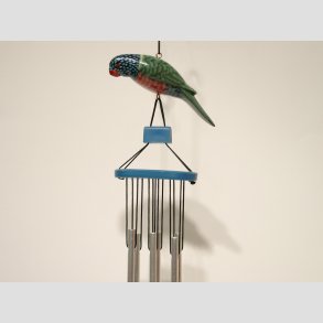 Vindspil Uro - Vindklokker Med 2 Papegjer - 40cm