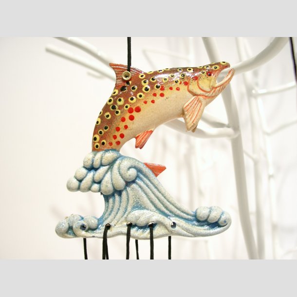 Dyrefigur Fisk - Vindspil Uro - Vindklokker Med Fisk - 20cm ID Deko1