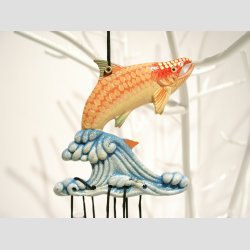 Vindspil Uro - Vindklokker Med Fisk - 20cm