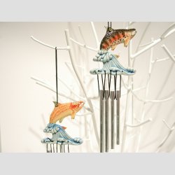 Vindspil Uro - Vindklokker Med Fisk - 20cm