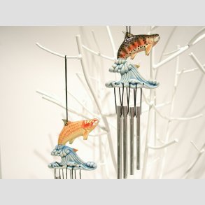 Vindspil Uro - Vindklokker Med Fisk - 20cm