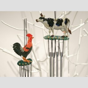 Vindspil Uro - Vindklokker Med Dyrefigurer - 20cm