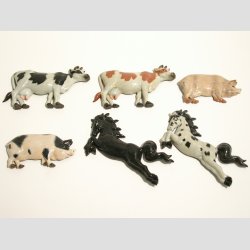Dyre Figurer - Plast Magneter med Husdyr - 6-8cm