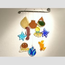 Glasfusing - Glas Uro - 1 St 10 Stykker Glas - Fisk &amp; Skaldyr - 30x55cm