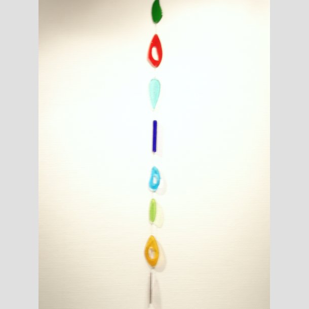 Glaskunst Uro - 8 Stykker Glas - I Lang Mix Farve Serie - 100cm ID Deko1