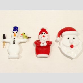 Julepynt - Jule Magneter Figur I Glas - 5-6cm