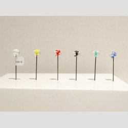 Nipsenle - Gammeldags Glas Spiral Kugler - Klar/Farver - 7cm