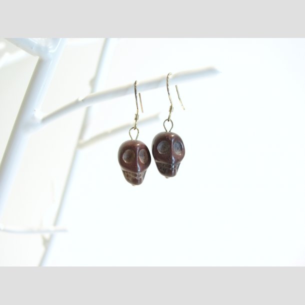 reringe - Skull - 12 Forskellige Farver - 3cm (perle 1cm) Brun