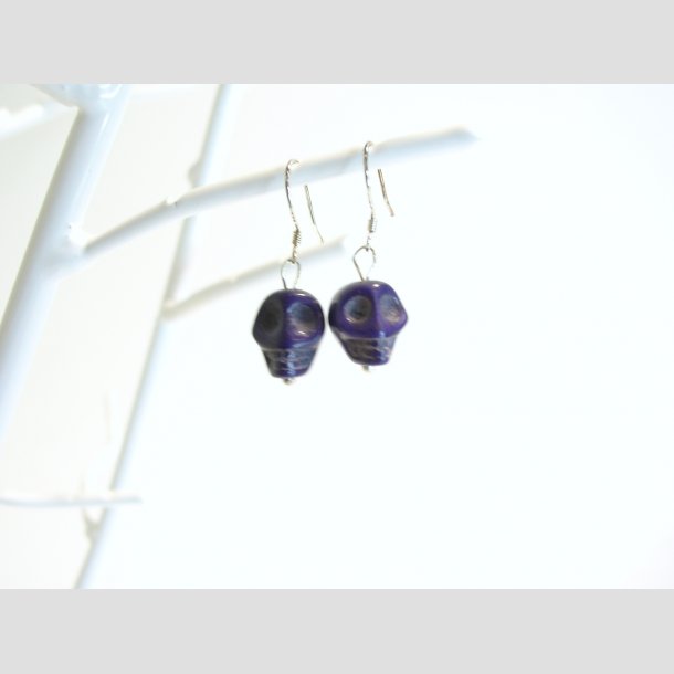 reringe - Skull - 12 Forskellige Farver - 3cm (perle 1cm) M&oslash;rkelilla