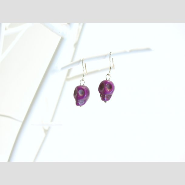 reringe - Skull - 12 Forskellige Farver - 3cm (perle 1cm) Lilla