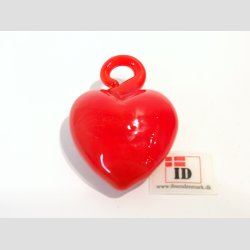 Glas Smykke Vedhng - Hjerte Vedhng uden Rem - Rd - 3,2x4,5cm