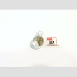 Glas Smykke Vedhng - Drber Vedhng Uden Rem - Klar Med Brun Paddehat - 1,2x2,2cm