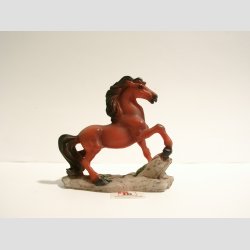 Dyrefigurer Heste - Sten Figur - Rd/Brun - 8-10cm