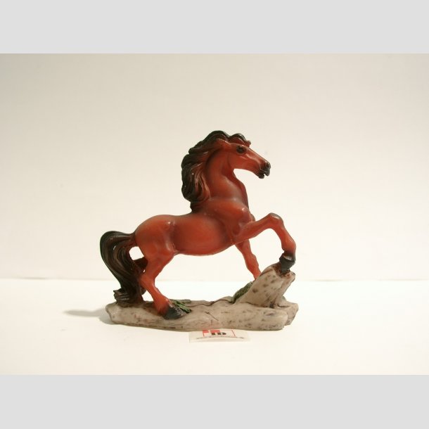 Dyrefigurer Heste - Sten Figur - Rd/Brun - 8-10cm Lille