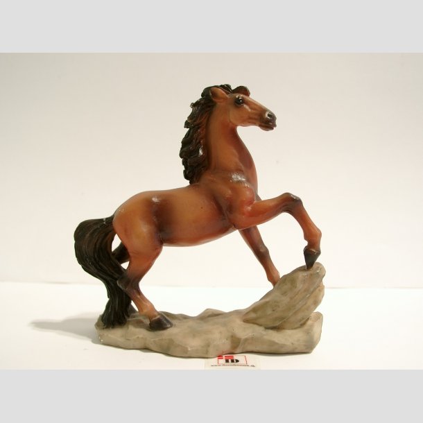 Dyrefigurer Heste - Sten Figur - Rd/Brun - 8-10cm Stor