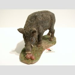 Dyrefigur - Vildsvin p Grs - 10,5cm