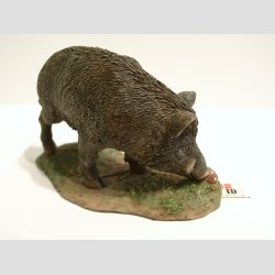 Dyrefigur - Vildsvin p Grs - 10,5cm