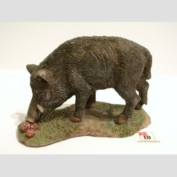 Dyrefigur - Vildsvin p Grs - 10,5cm