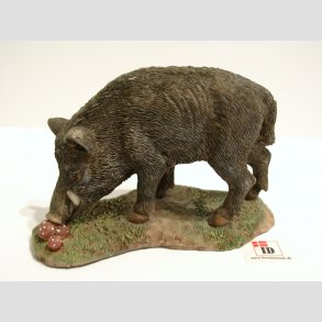 Dyrefigur - Vildsvin p Grs - 10,5cm